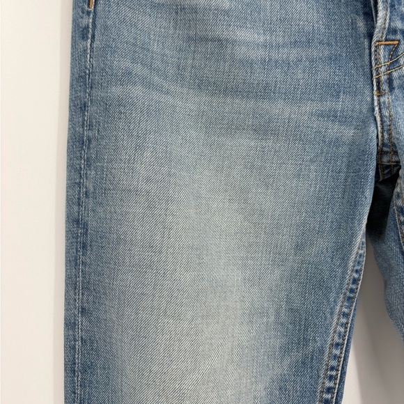 GRLFRND Revolve Kiara Tripped Up Ankle distress knee Cut blue Jeans size 28 - Picture 9 of 16